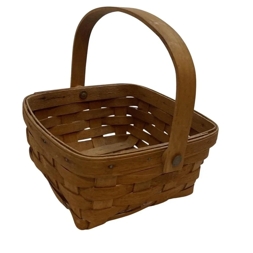 Longaberger Vintage 1989 Signed Splint Berry‎ Basket w/Bale Handle